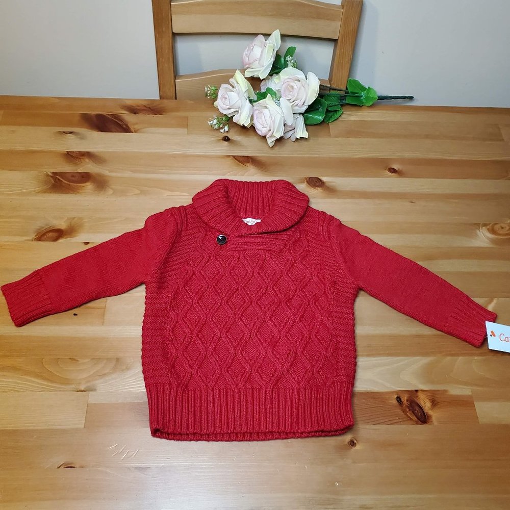 Cat & Jack  - Baby Boys' Shawl Collar Pullover Sweater  Red 18M